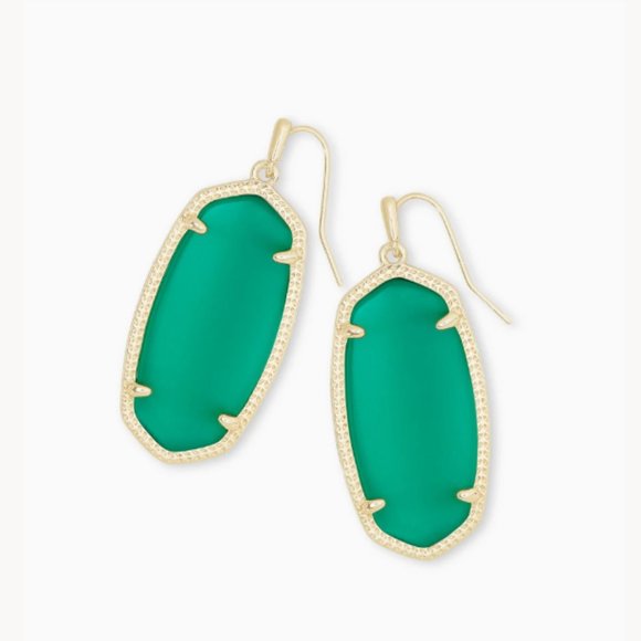 Kendra Scott Jewelry - KENDRA SCOTT Elle Gold Drop Earrings in Emerald Cat's Eye